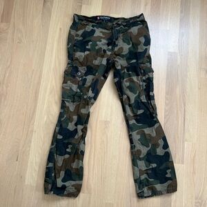 Southpole Pants Mens 32 X 30 Camo Cargo Pant Ripstop Tactical Green Brown